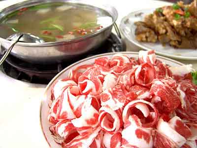 台湾美食涮羊肉图
