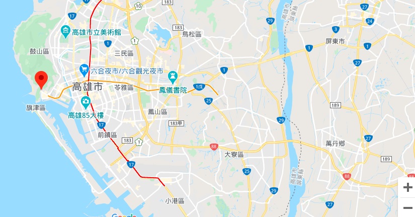 高雄港地理位置地图